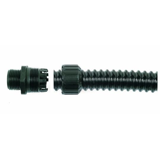 XF20/M20/D Adaptaflex Straight Conduit Fitting With Fixed External Male Thread, 20 mm Trade, For Use With Xtraflex Conduit, Nylon 6.6/Polyamide