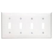 80712-T Standard Size Traditional Wall Plate, 4 Gangs, 8.18 in W x 4.5 in H, Thermoplastic, Light Almond