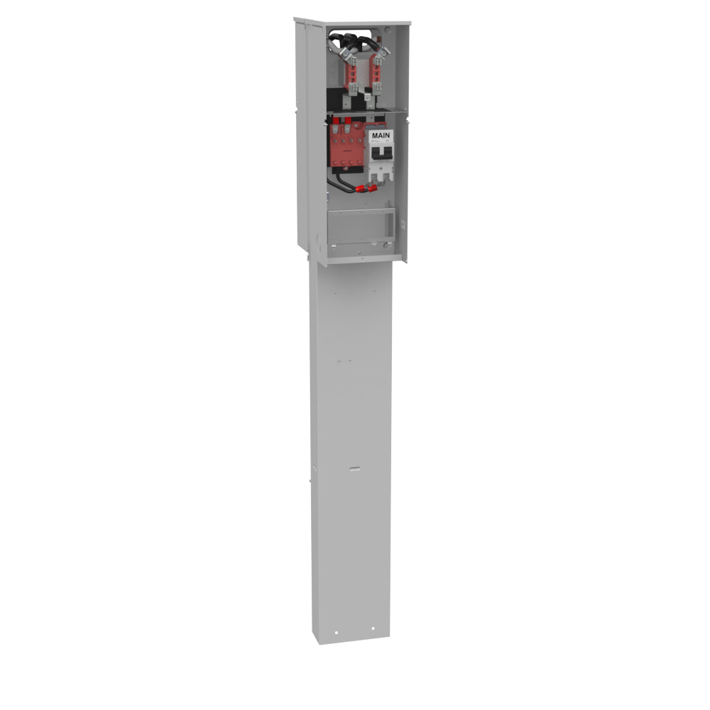4 Terminal Ring Type 80x16x10 Plain Top 2-100 Ampere Main Breaker Double Pedestal Direct Bury