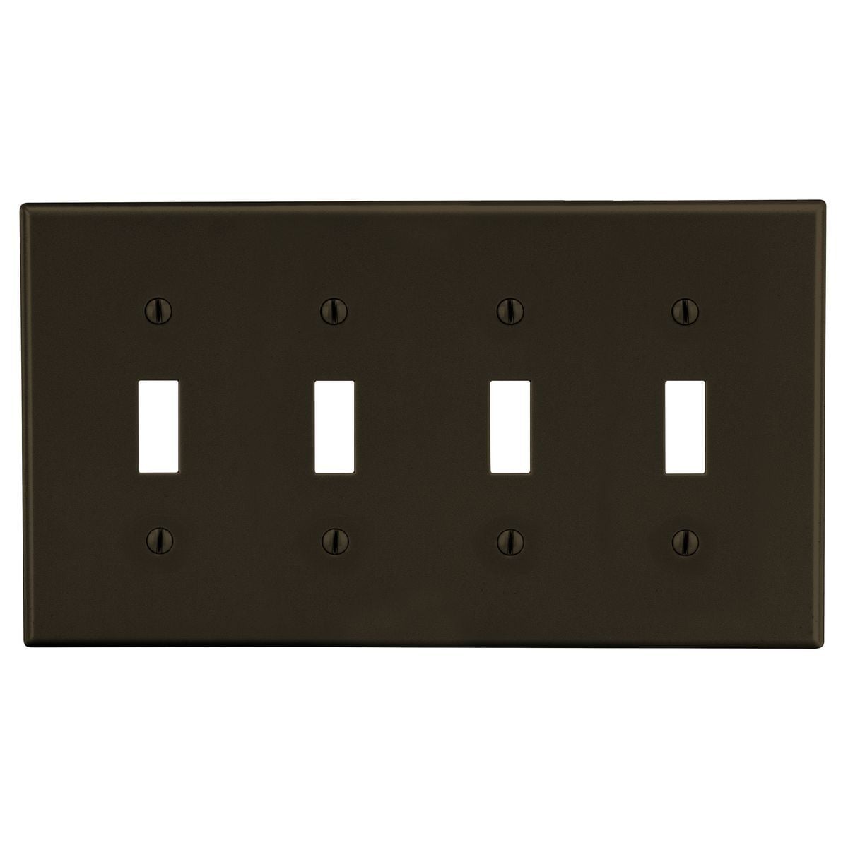 P4 Non-Metallic Standard Wall Plate, 4 Gangs, 8.31 in W x 4.63 in H, Polycarbonate Thermoplastic, Brown