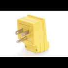 Safeway Right Angle Plug, 2 Pole/3 Wire, NEMA 5-15, 125V, Yellow