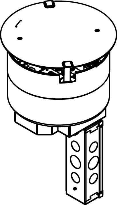 8STCP Evolution 8AT Multi-Service Pre-Wired Recessed Poke-Through Assembly With Disposable Plate, 8 in Hole