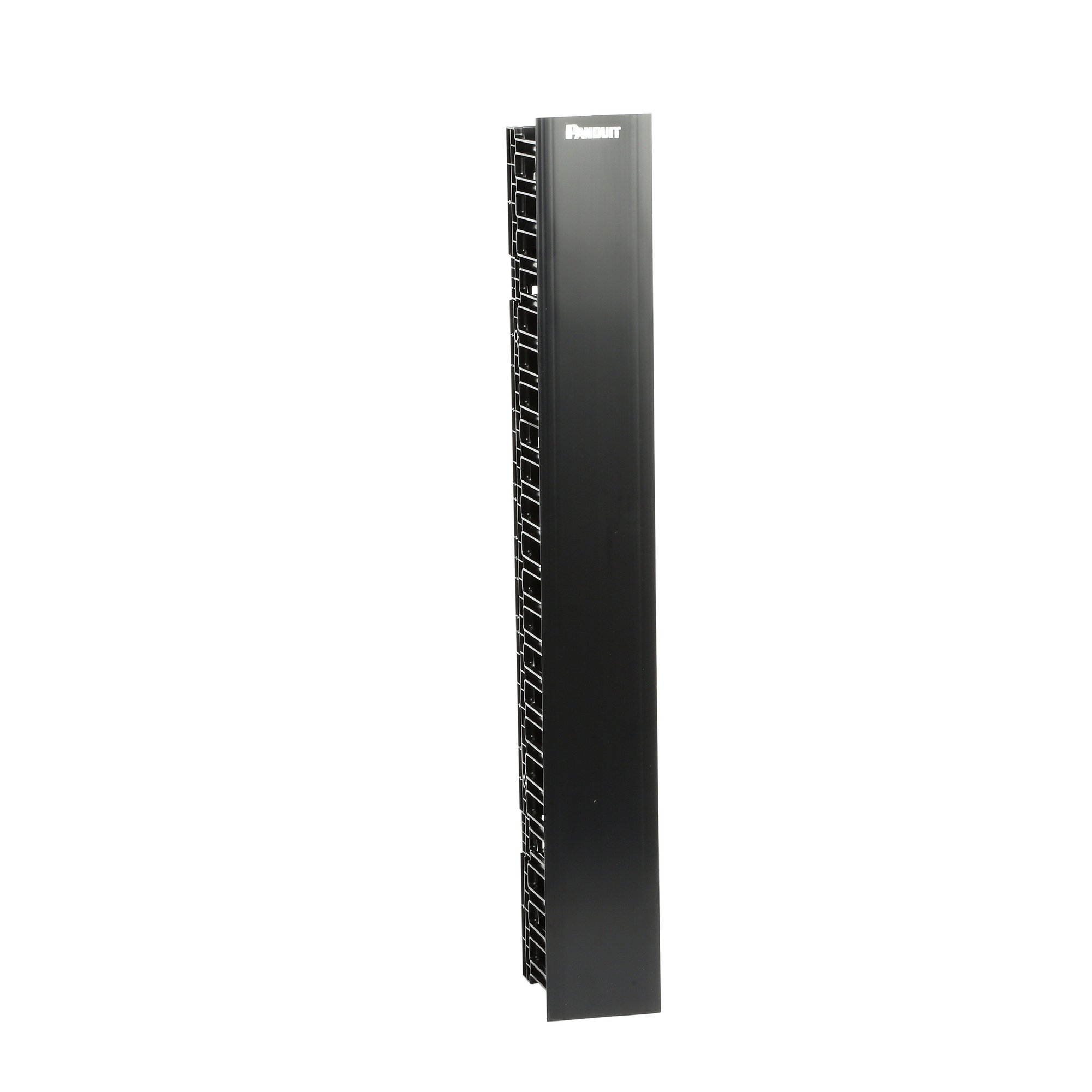 WMPVF45E NetRunner 45RU 1-Sided Front Only Vertical Cable Manager, 83 in H x 4.9 in W x 6-1/2 in D, ABS, Black