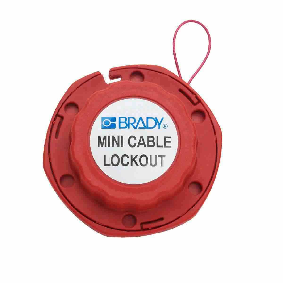 50940 Mini Cable Lockout, 1/16 in Dia 8 ft L Vinyl Coated Steel Cable, Red, LOTO-38 Glass Filled Nylon Body, Legend: DANGER LOCKED OUT DO NOT REMOVE, OSHA 1910.147