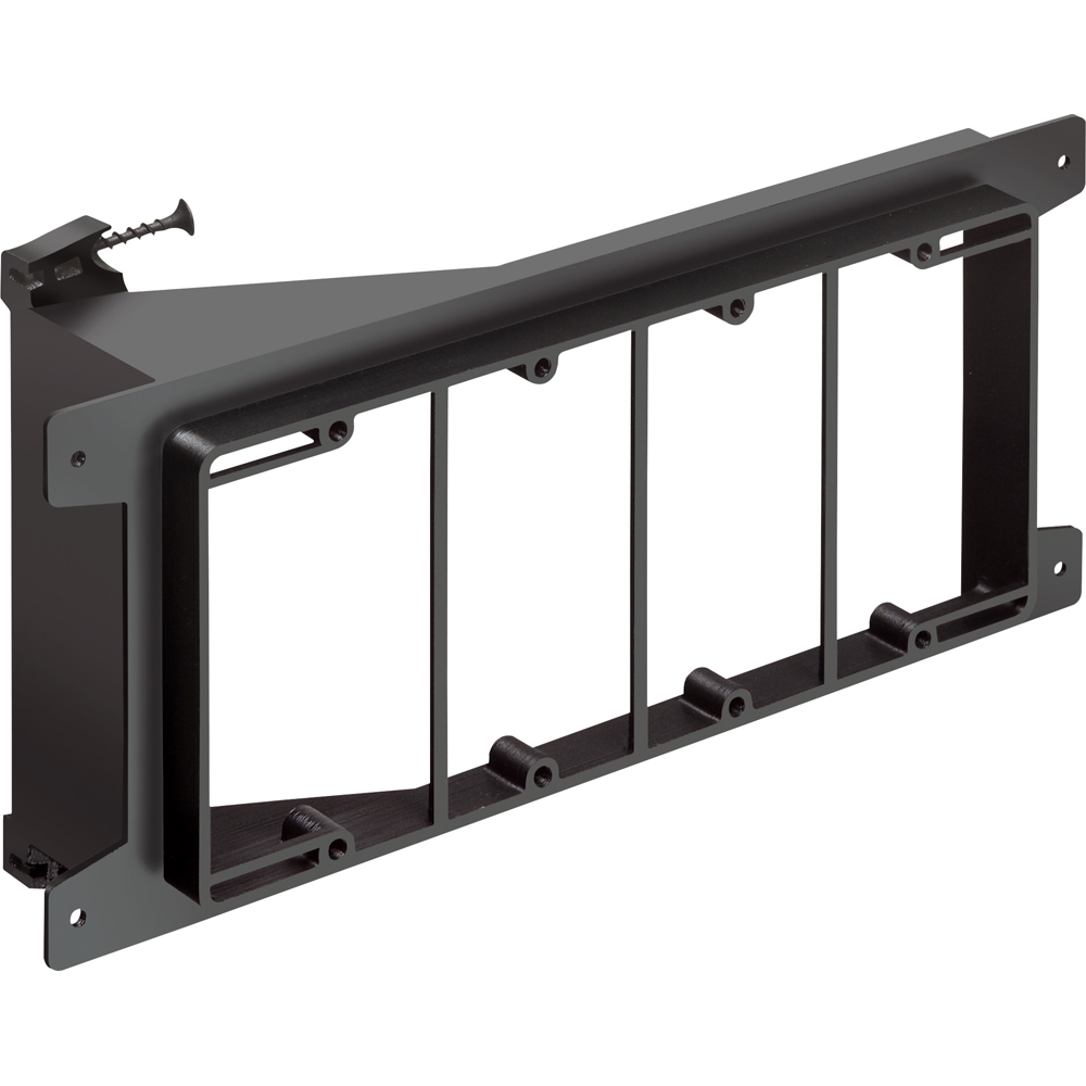 LVS4 LV Series 4-Gang Low Voltage Mounting Bracket, For Use With Cable Management System, Fastened Mount, Plastic