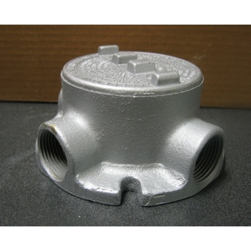 Type C Flanged Conduit Body, 3/4 inch, Aluminum, Zinc Electroplated/Chromate/Epoxy Powder Coat