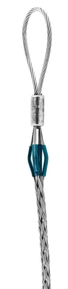 3302056 Standard Multiple Strength Non-Mounted Pulling Grip, 1.75 to 2.24 in Dia Cable, 70 in L Mesh, 5/8 in Dia Eye, 9600 lb Load, Galvanized Steel