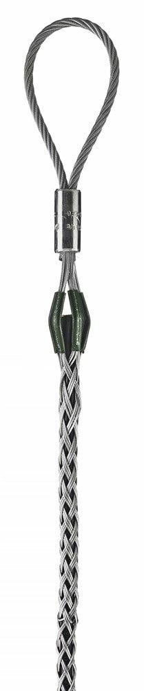 33021078 Standard Multiple Strength Non-Mounted Pulling Grip, 2 to 2.49 in Dia Cable, 50 in L Mesh, 5/8 in Dia Eye, 9600 lb Load, Galvanized Steel