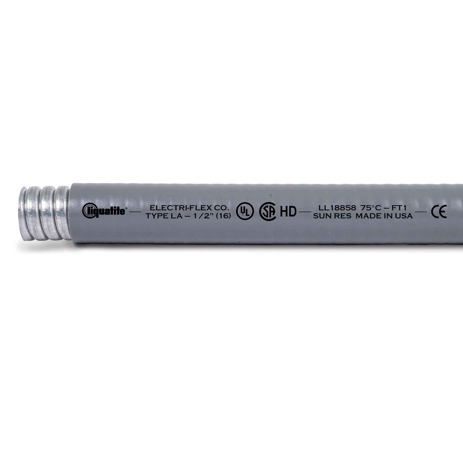 Type LA 11 Flexible Steel Conduit, 1/2 inch, Black, 100 ft carton
