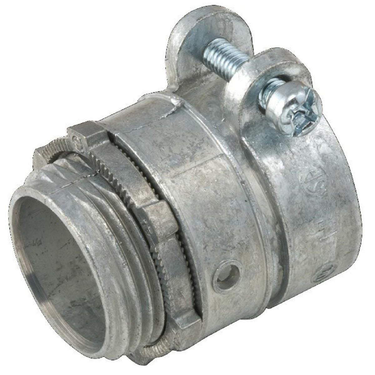 2196RAC Non-Insulated Straight Squeeze Conduit Connector, 1-1/2 in Trade, 1-19/32 in Cable Openings, Die Cast Zinc