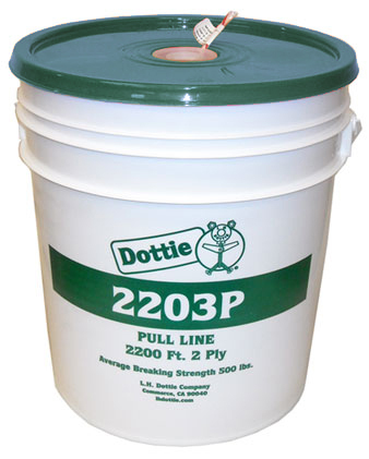 2203P Pull Line Measuring Tape, 500 lb Tensile Strength, 2200 ft L, 50 lb Working, Polyester