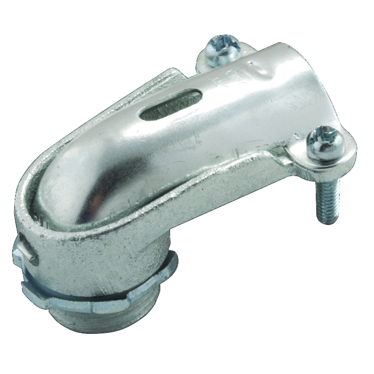 2205 Non-Insulated Squeeze Conduit Connector, 1-1/4 in Trade, 1.375 in Cable Openings, For Use With FMC, Malleable Iron, Electro-Plated Zinc