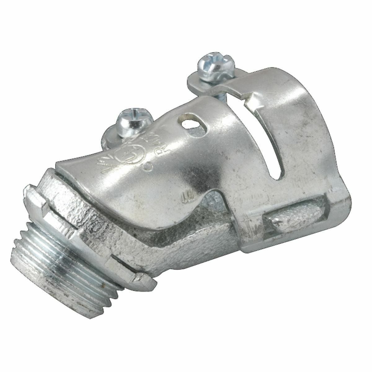 2221 Non-Insulated Squeeze Conduit Connector, 3/8 in Trade, 7/16 to 5/8 in Cable Openings, Die Cast Zinc