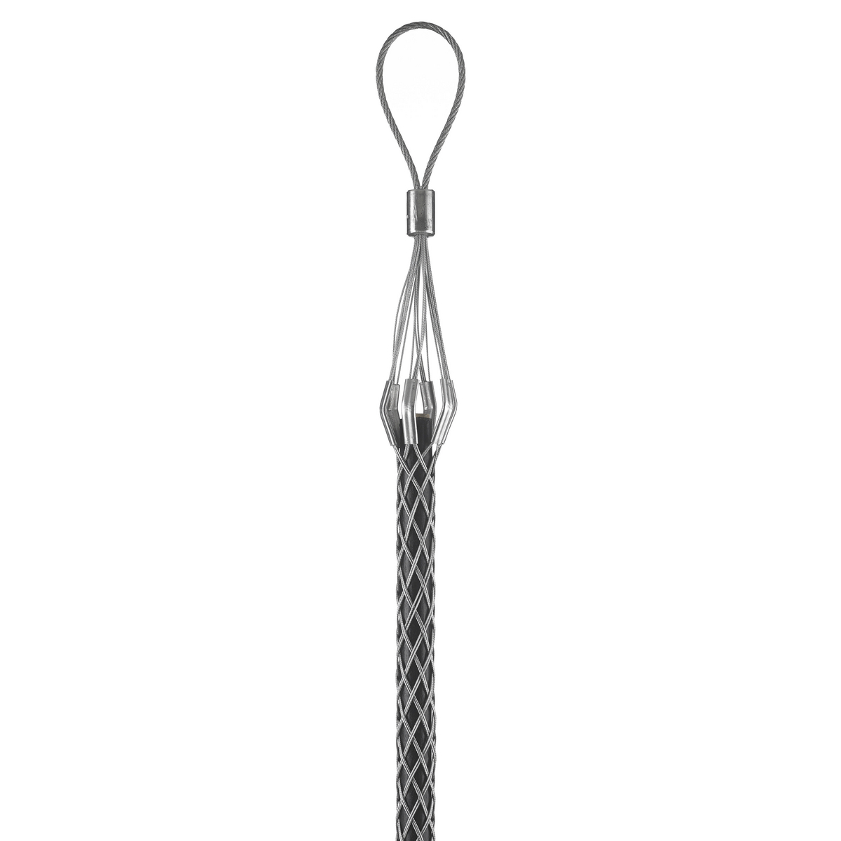 33291193 Standard Low Profile Non-Mounted Pulling Grip, 0.10 to 0.22 in Dia Cable, 10 in L Mesh, 180 lb Load, Galvanized Steel