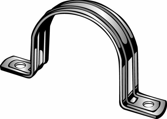 Two Hole Strap, Fits 1/2" Rigid/IMC Conduit & SER Cable #2, Type 304 Stainless Steel