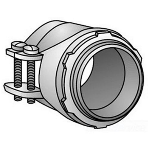 24-150 Type 24 Straight Squeeze Conduit Connector With Locknut, 1-1/2 in Trade, 1-5/8 to 1-7/8 in Cable Openings, For Use With Armored/FMC Cable, Malleable Iron, Zinc Electroplated