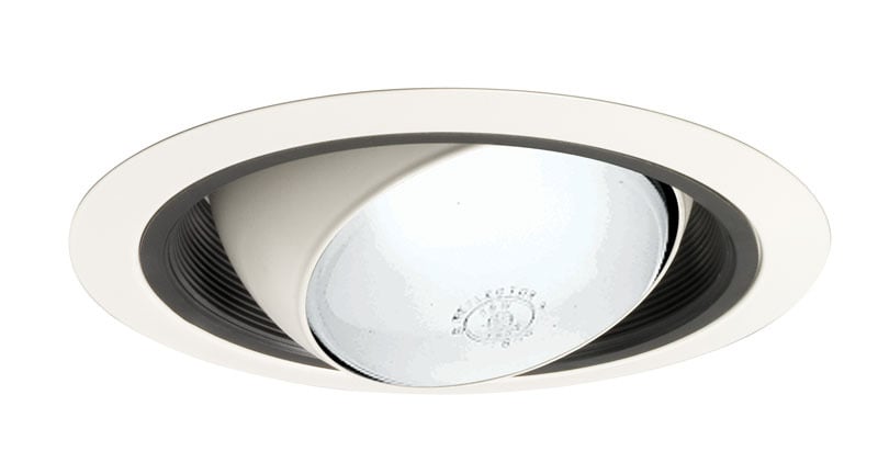 249 WWH Adjustable Regressed Eyeball Baffle Trim, 7-5/8 in OD, Incandescent Lamp, For Use With IC2, TC2, IC21, IC22, IC23, APT2 Series Housing