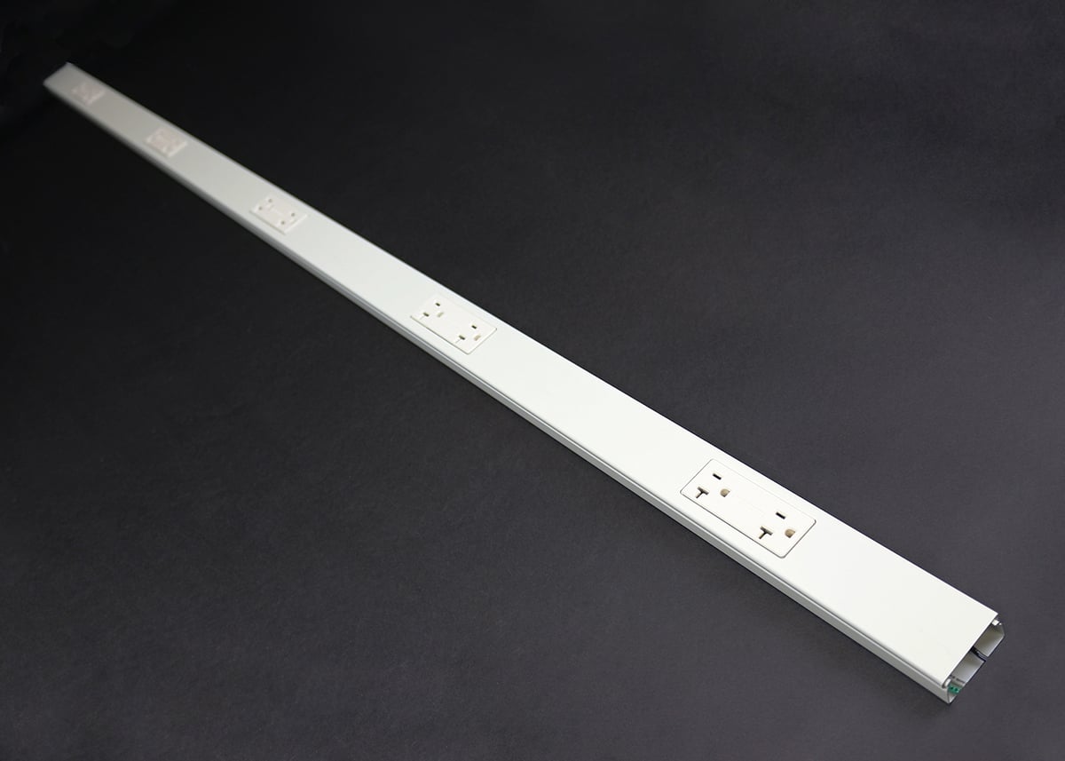24S3612GBA99IV Plugmold 2400 Multi-Outlet Strip, 3 ft L x 1-29/32 in W x 7/8 in H, 1 Channel, Steel