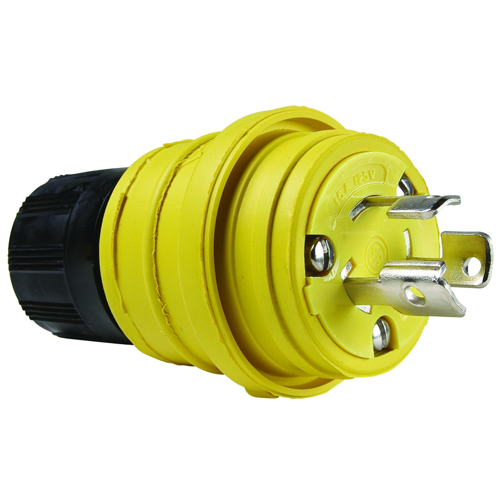 24W47 Turnlok Watertight NEMA 4X/6P Locking Plug, Yellow