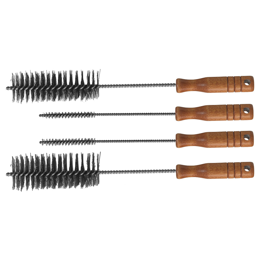 25450 Square and Round Grip Cleaning Brush Set, Steel/Wood