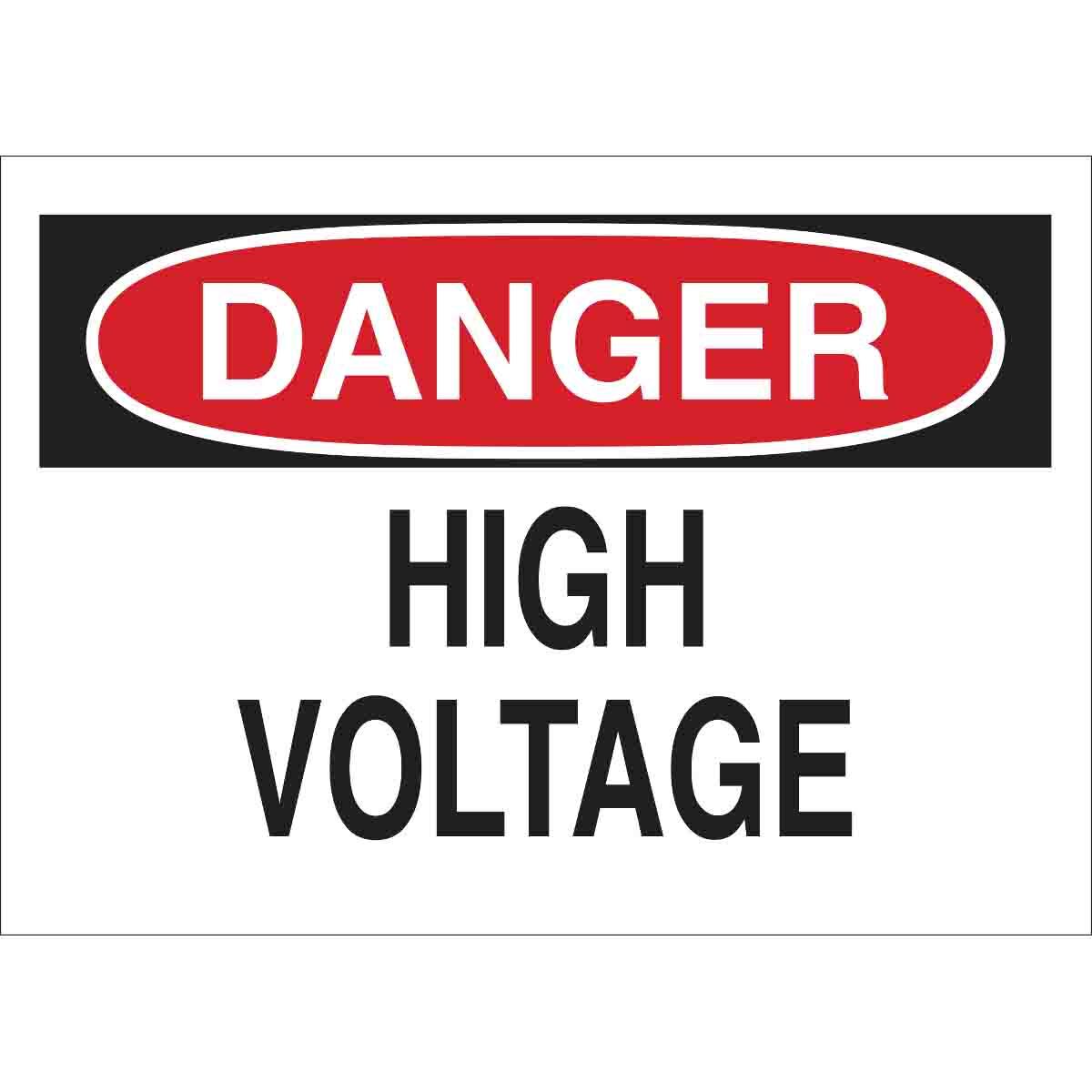 25533 Rectangular Electrical Safety Sign, DANGER, 10 in H x 14 in W, Black/Red on White, B-401 Polystyrene, Fastened Mount