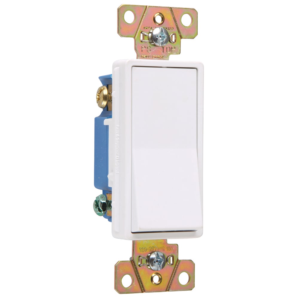 2603W 15 Amp 347V Decorator Switch, White