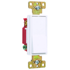 Three-way, Back and Side Wire, Decorator Switch, 20 amps, 347 volts, White.