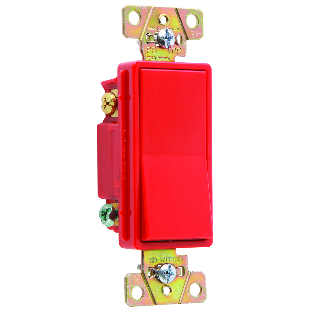 2623RED 20 Amp 120V/277V 3-Way Decorator Paddle Switch, Red