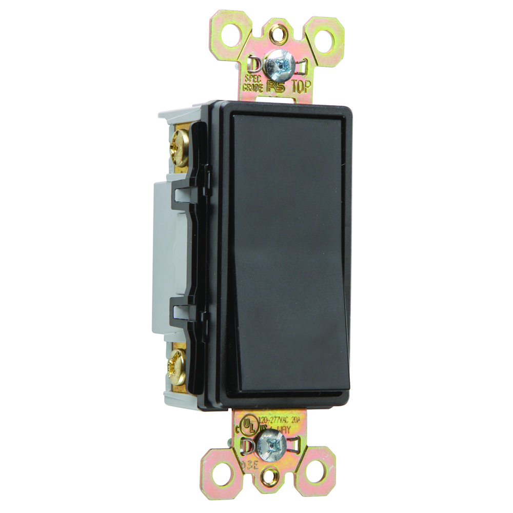 2624BK 20 Amp 120V/277V 4-Way Decorator Paddle Switch, Black