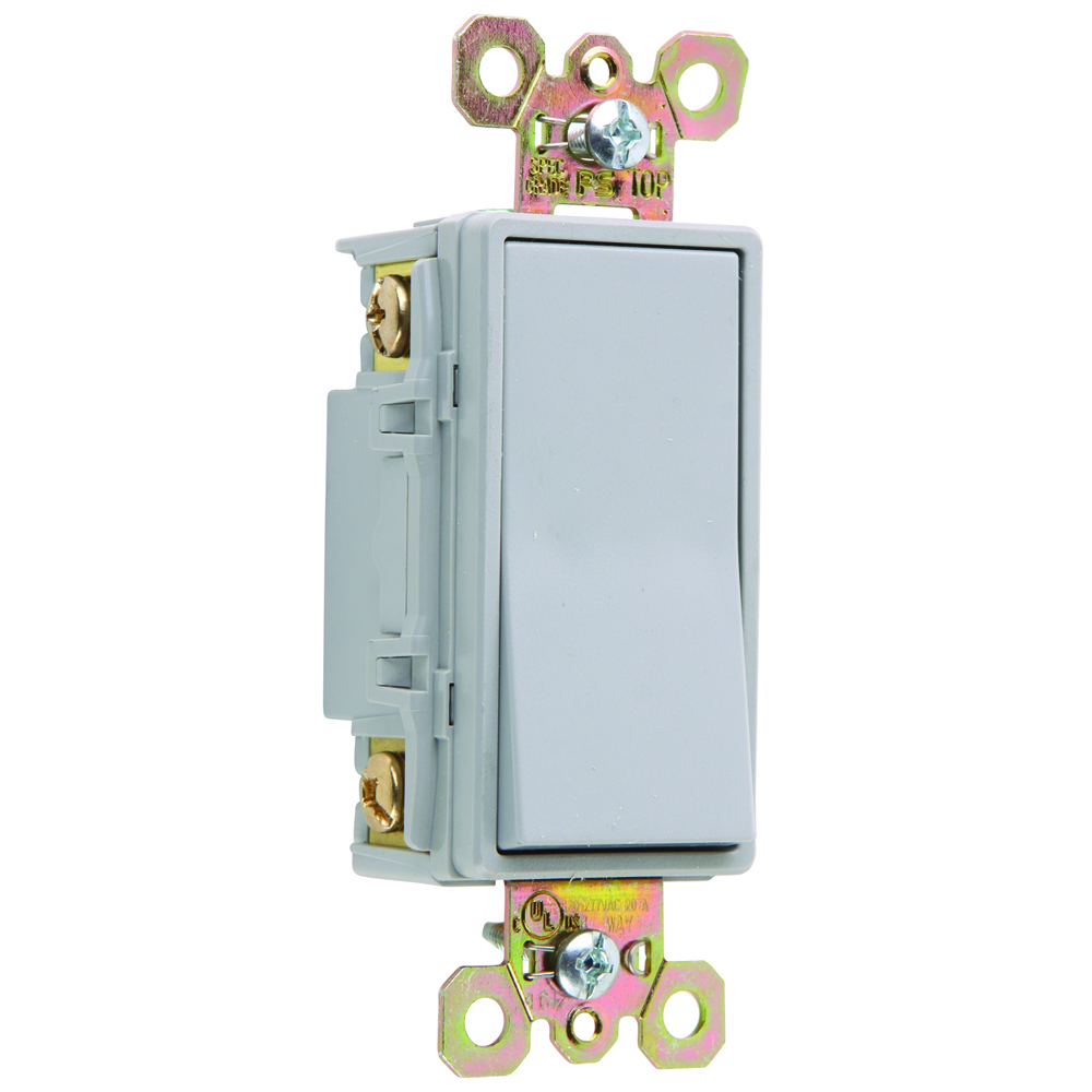 2624GRY 20 Amp 120V/277V 4-Way Decorator Paddle Switch, Gray
