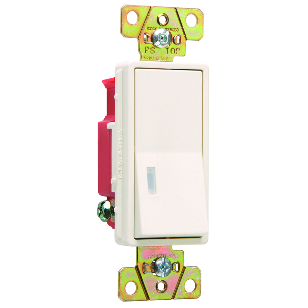 2625LA 20 Amp 120V Single Pole Illuminated Decorator Paddle Switch, Light Almond