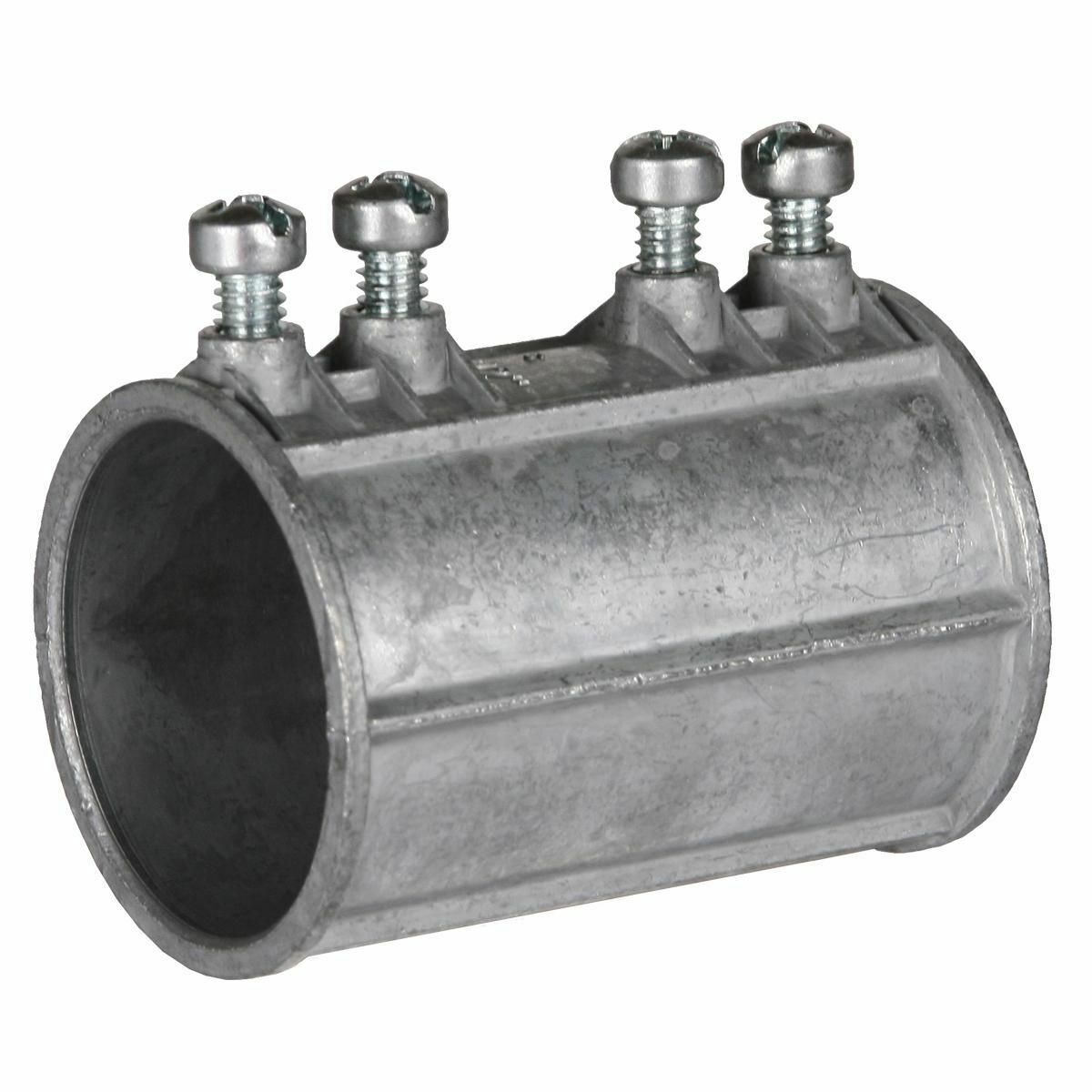 2628 Setscrew Conduit Coupling, 2 in, For Use With EMT Conduit, Die Cast Zinc, Metallic