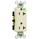Heavy-Duty Decorator Hospital Grade Duplex Receptacle Back and, Side Wire 20amp 125volt Light Almond