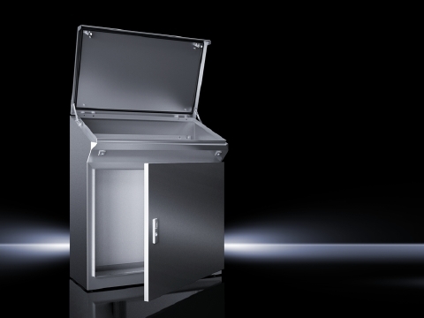 2684600 TP Series 1-Piece Console Enclosure, 800 mm W x 480 mm D x 960 mm H, NEMA 12/IP55, Stainless Steel