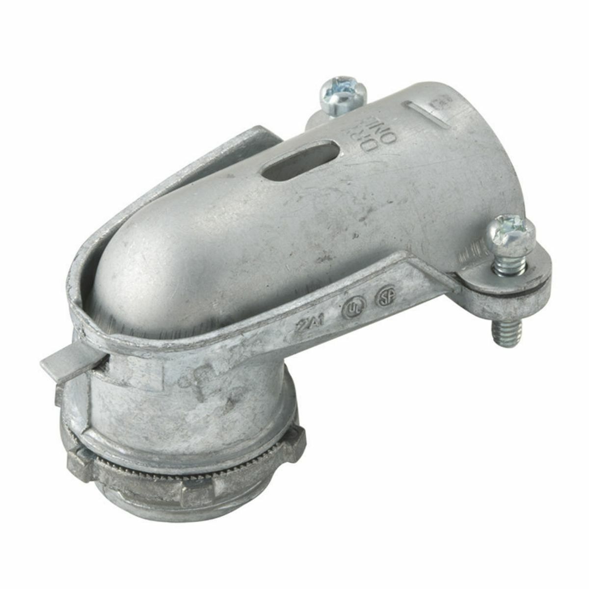 2696 Non-Insulated Squeeze Conduit Connector, 1-1/2 in Trade, 1-7/16 in Cable Openings, For Use With FMC, Die Cast Zinc