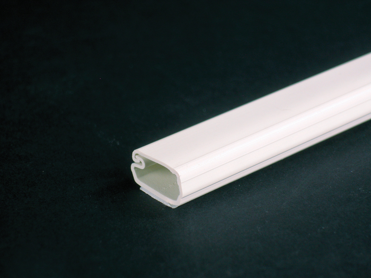 Uniduct; Single Channel Low-Voltage Latching Raceway; 6 ft Length x 3/8 Inch Width x 3/4 Inch Height, Plastic, Smooth, White