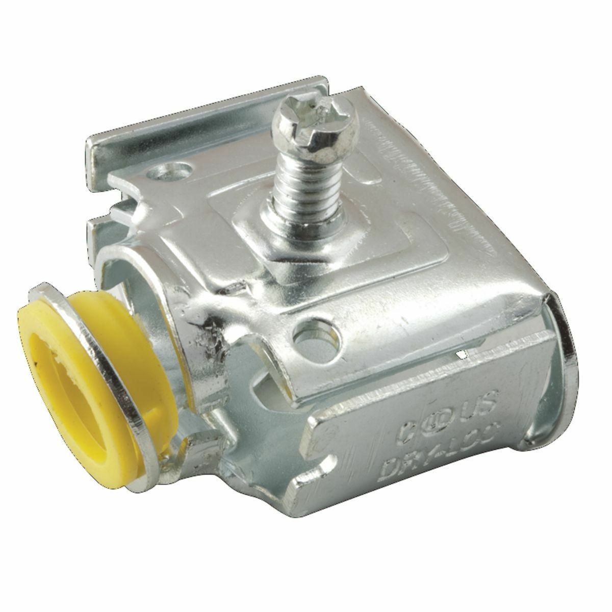 2715 Duplex Cable Connector, 1/2 in Trade, 0.563 in Cable Openings, Steel, Electro-Plated Zinc