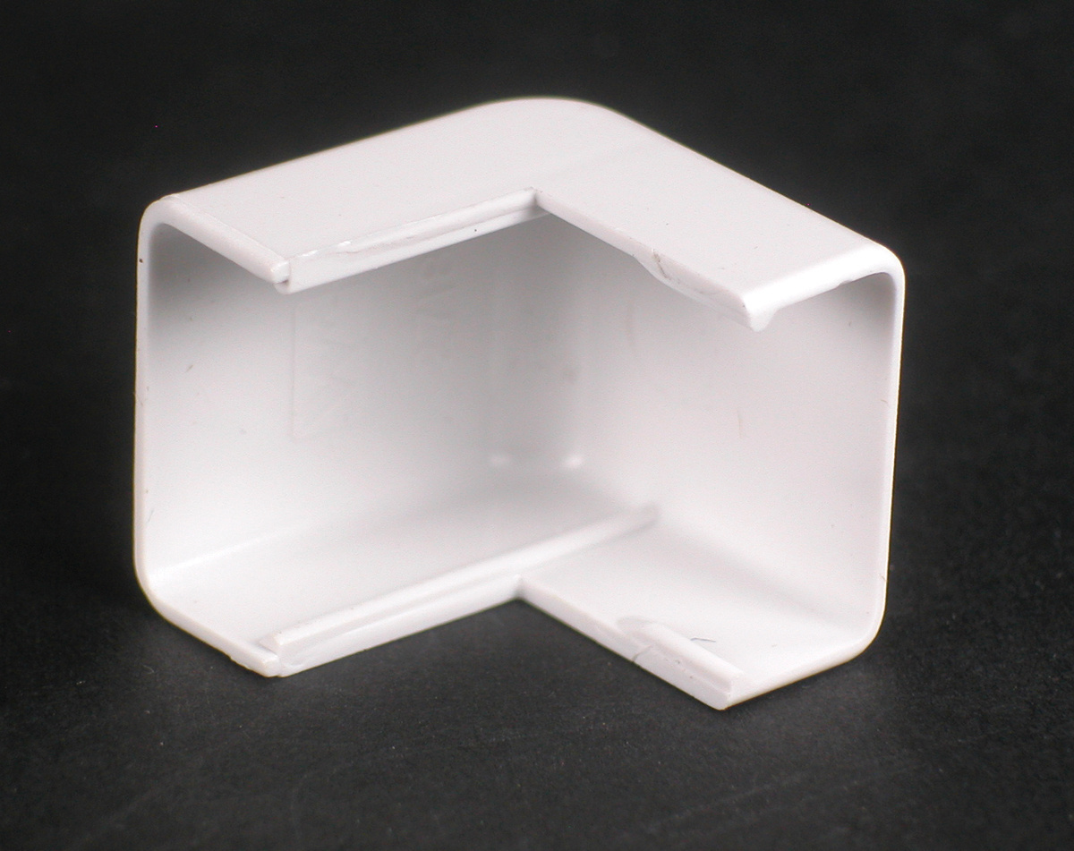 Single-Channel Uniduct 2700 Series External Elbow Fitting; 1 Inch Length x 3/4 Inch Width Ivory, Nonmetallic