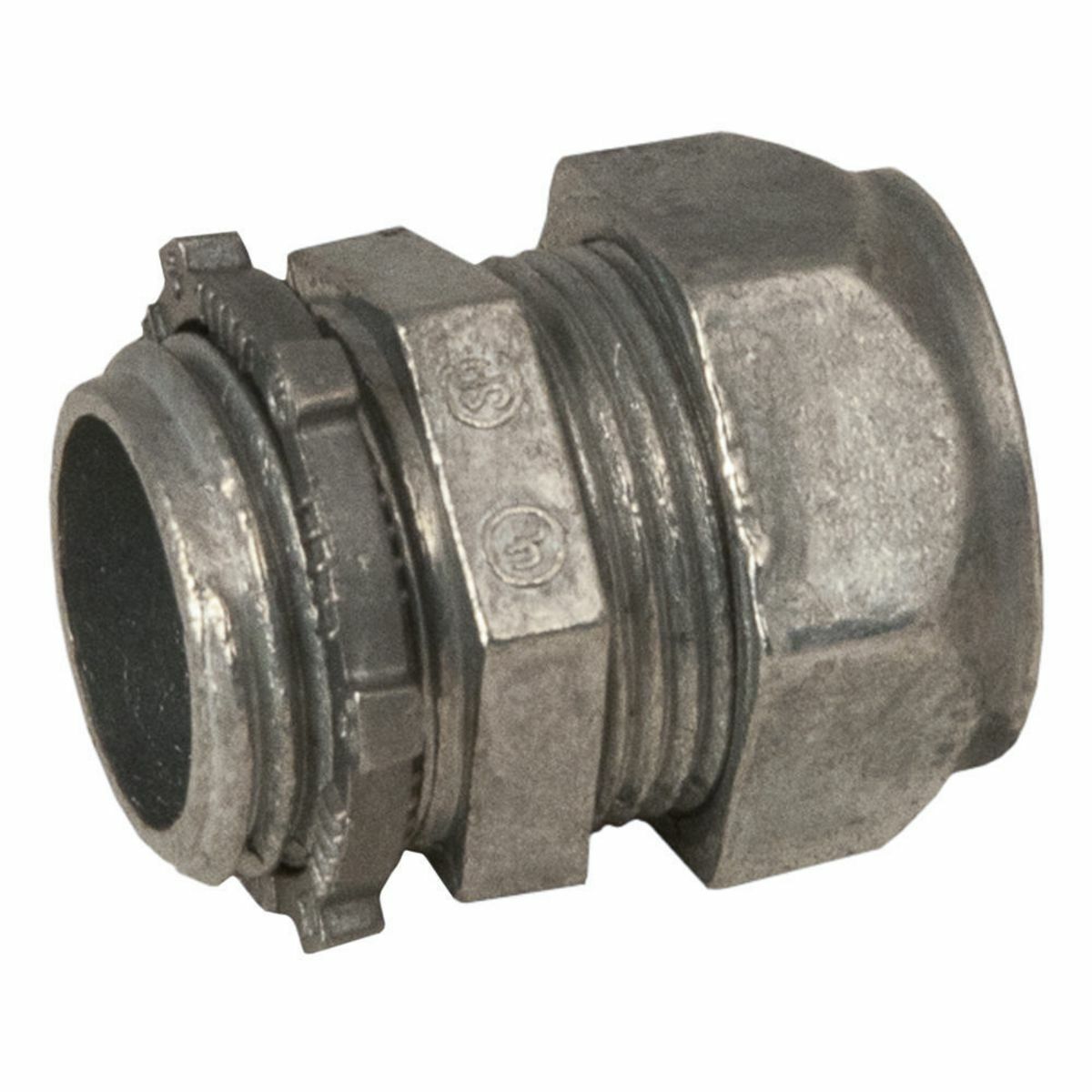 2803 Non-Insulated Compression Connector, 3/4 in Trade, 1 in Cable Openings, For Use With EMT Conduit, Die Cast Zinc
