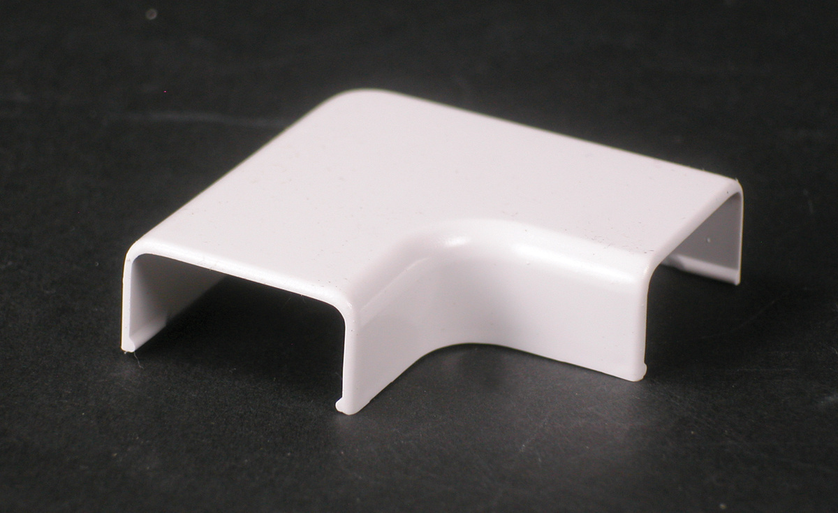 90 deg Non Metallic Flat Elbow Fitting; 2 Inch Length x 1 Inch Width Ivory, PVC
