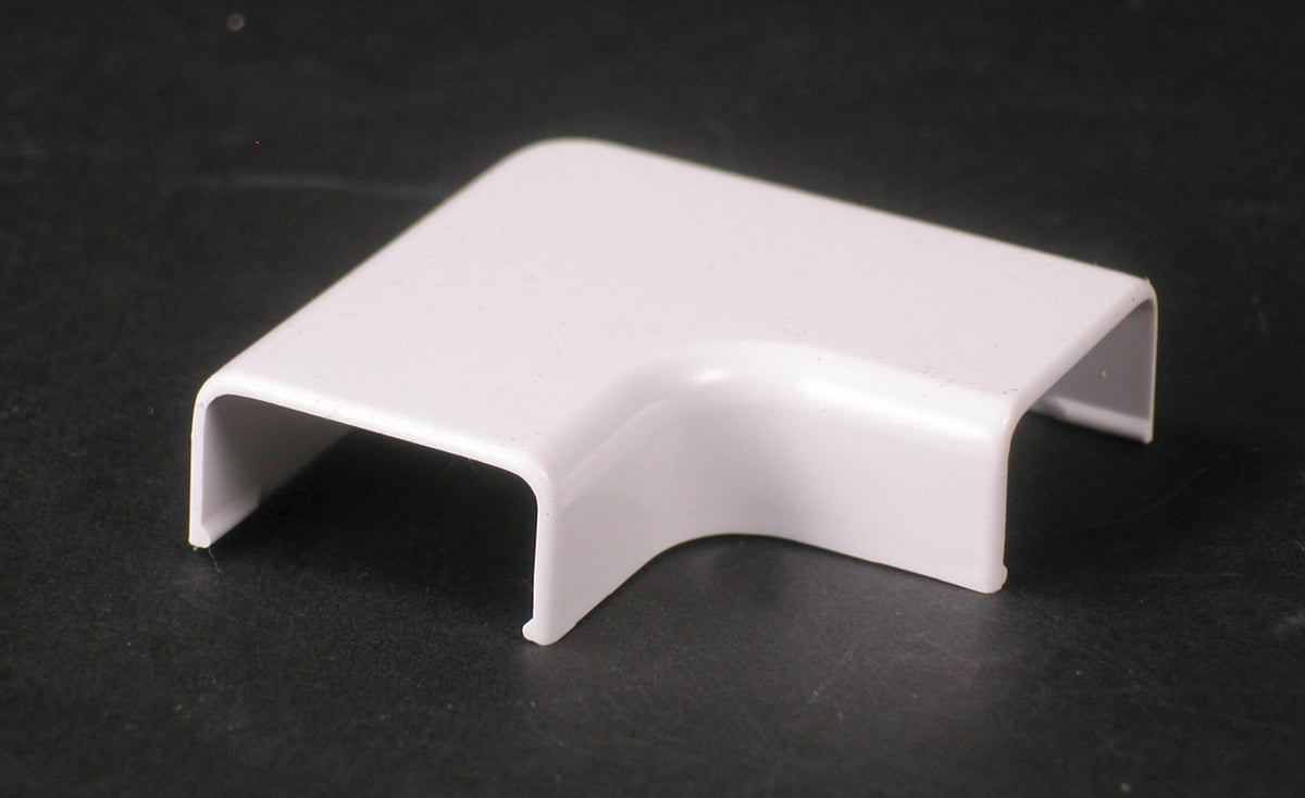 Uniduct Flat Elbow Fitting, White, 2800 Series