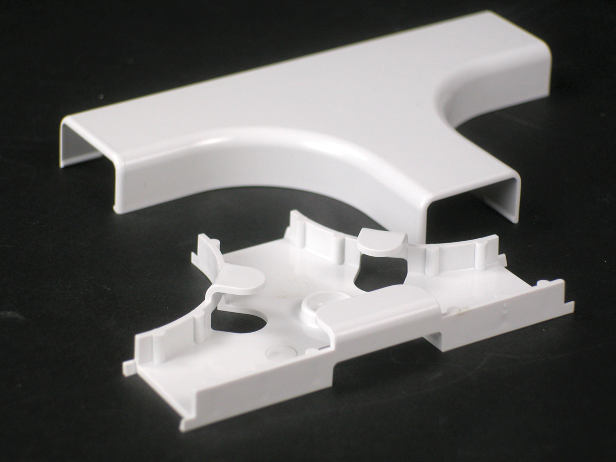 Non-Metallic Radiused Tee Fitting; 5 Inch Length x 1-15/16 Inch Width, PVC, White