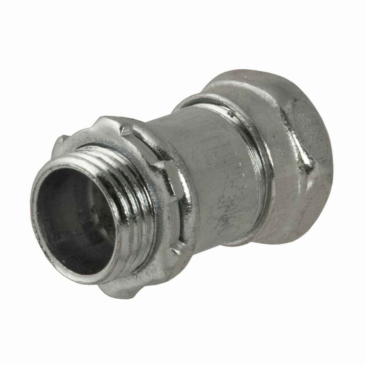 2906 Non-Insulated Compression Connector, 1-1/2 in Trade, For Use With EMT Conduit, Steel, Electro-Plated Zinc