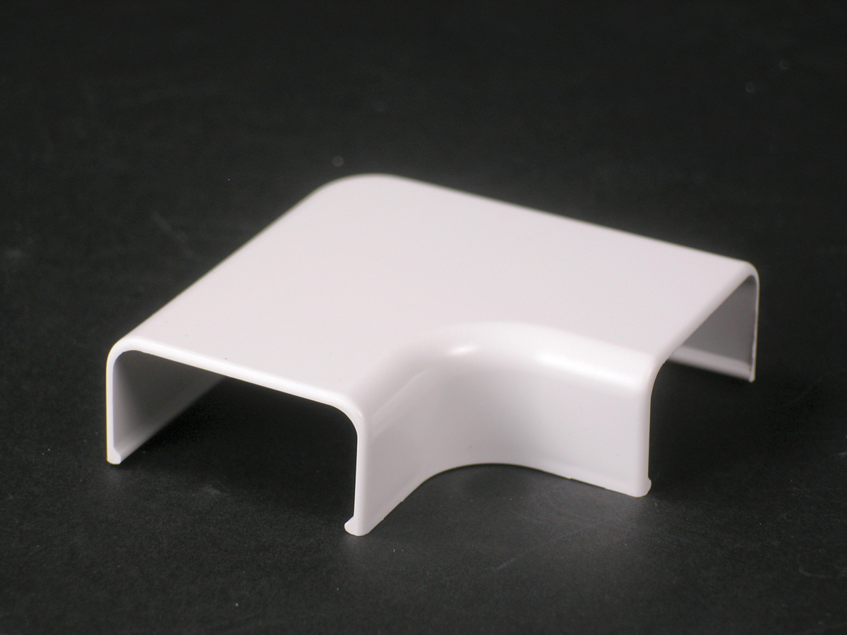 WMD2911 Flat Non-Metallic Raceway Elbow, 90 deg Bend, 3/4 x 1-1/2 in OD, PVC