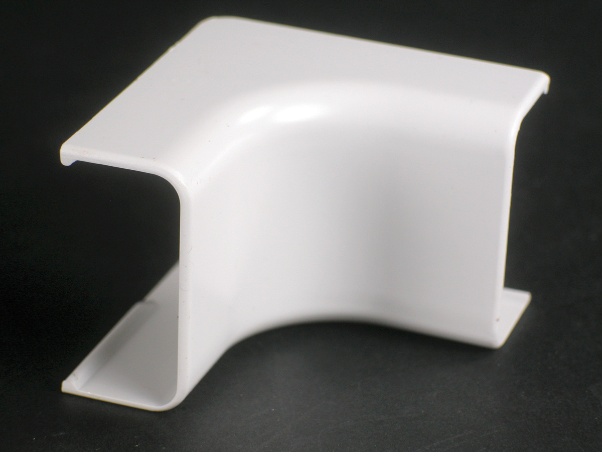 Single-Channel Non Metallic Internal Elbow Fitting; 2-1/4 Inch Length x 1-1/2 Inch Width Ivory, PVC