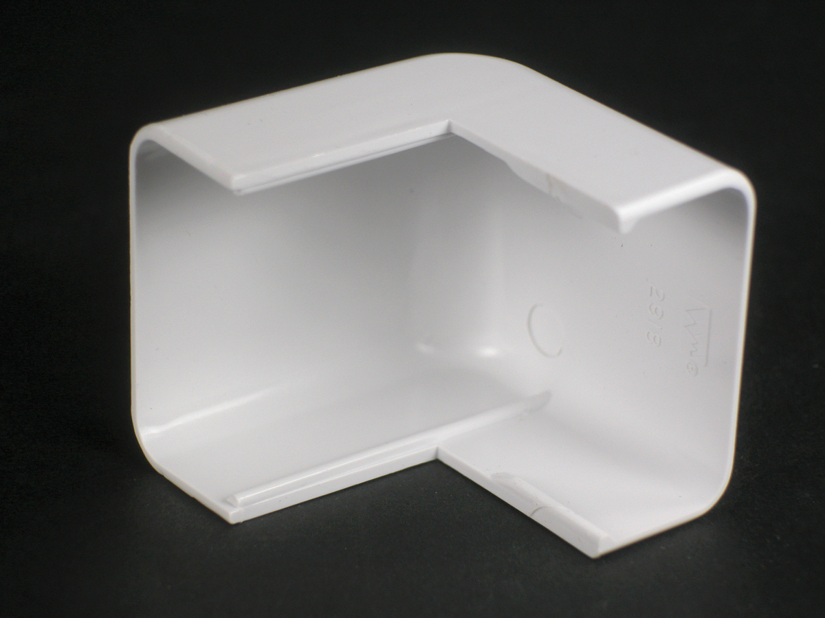 Single-Channel Non Metallic External Elbow Fitting; 1-7/8 Inch Length x 1-1/2 Inch Width Ivory, PVC