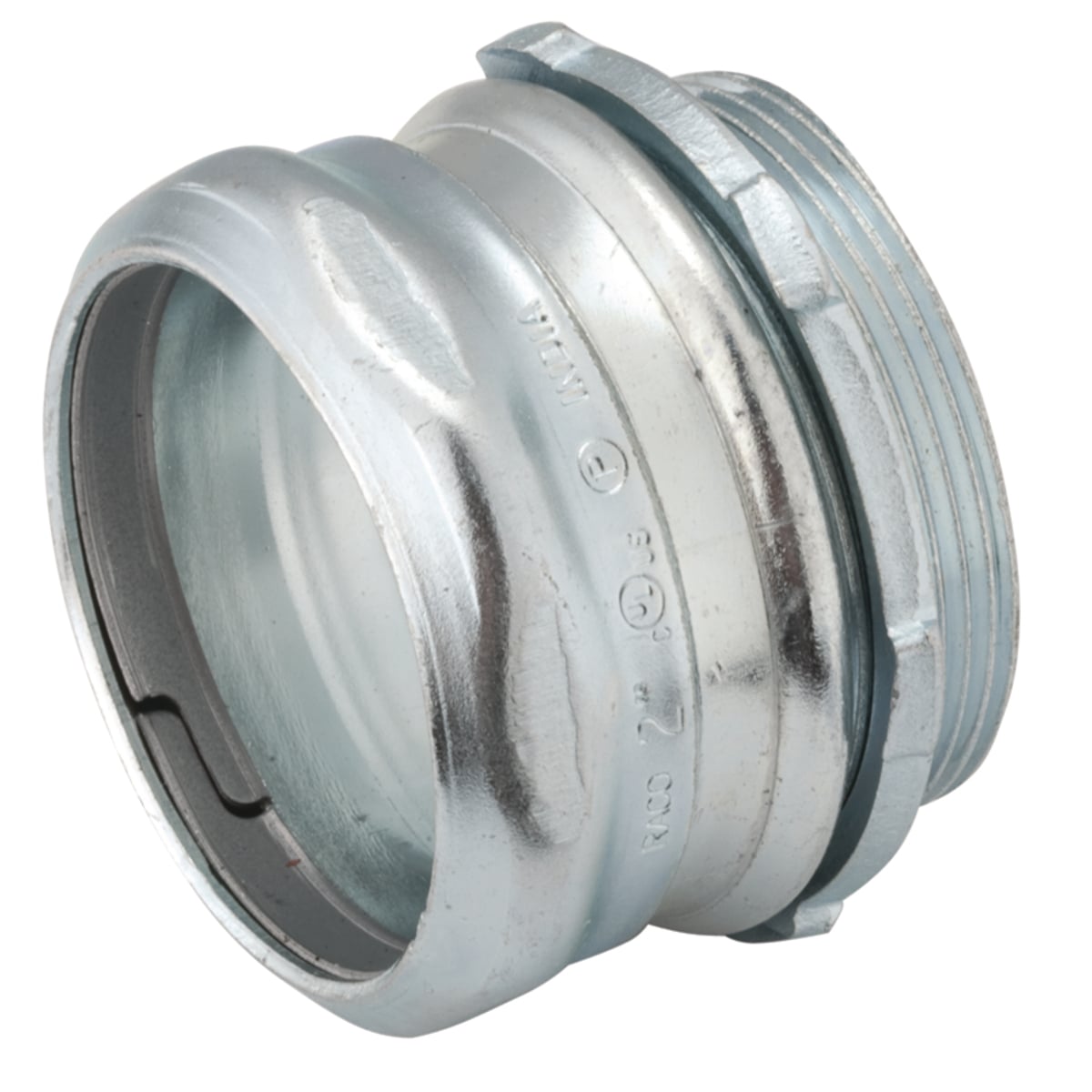 2944 Non-Insulated Compression Connector, 3-1/2 in Trade, For Use With EMT Conduit, Steel, Electro-Plated Zinc