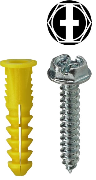2AKHX 4610 Wing Screw Anchor Kit, #10 x 1 in Size, 201 Pieces, Nylon