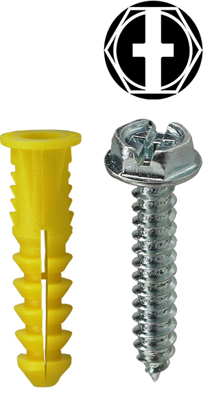 2AKHXTP Anchor Kit, 201 Pieces, Nylon, Yellow