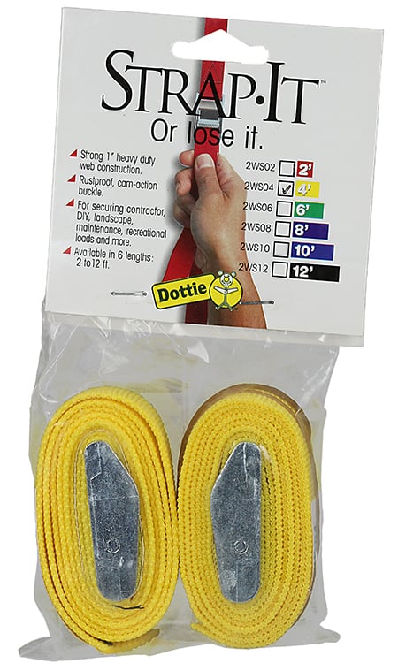 2WS04 Strap-It 2-Piece Display Pack Heavy Duty Hang-Up Tie Down Web Strap, 4 ft L x 1 in W, 750 lb Load, Nylon